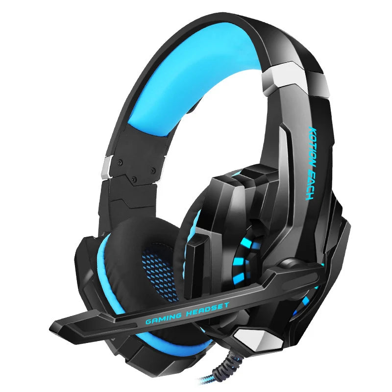 G9000 Gaming Headset Over-Ear Wired Headphones Adjustable Bass Stereo LED Light Earphone with Mic for Laptop Desktop PS5 Headset
