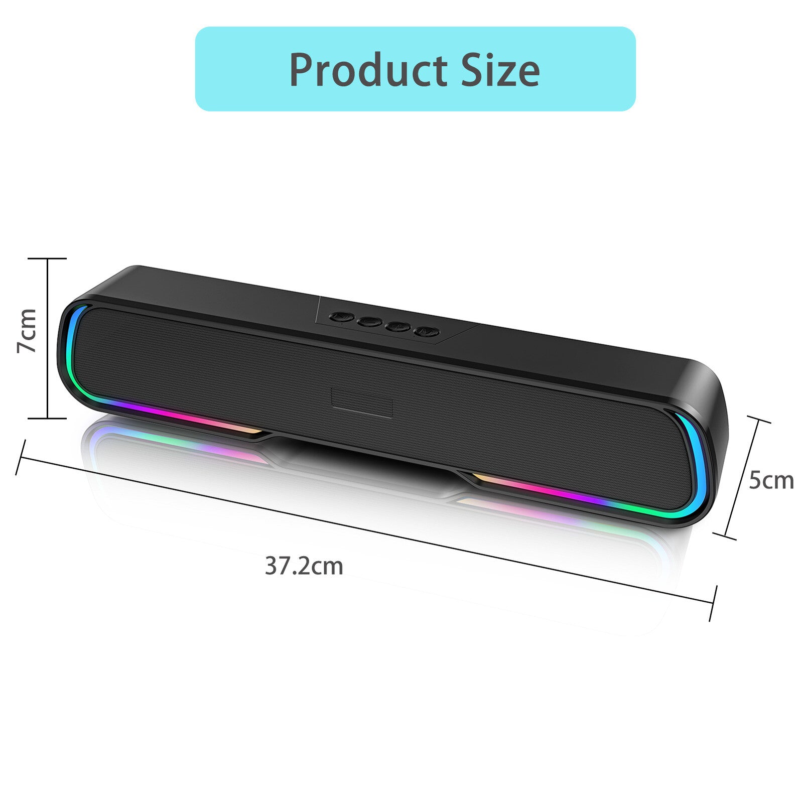 Surround Sound Bar 4 Speaker System Wireless BT Subwoofer TV Home Theater