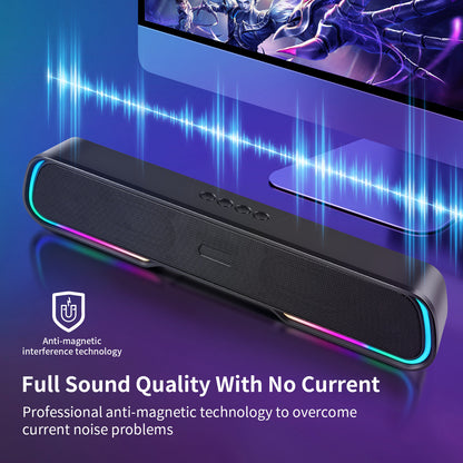 Surround Sound Bar 4 Speaker System Wireless BT Subwoofer TV Home Theater